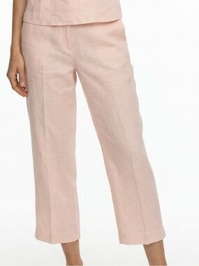 BANANA REPUBLIC Martin fit. Cropped Wide-Leg Linen Pants in Pale Blush NWT